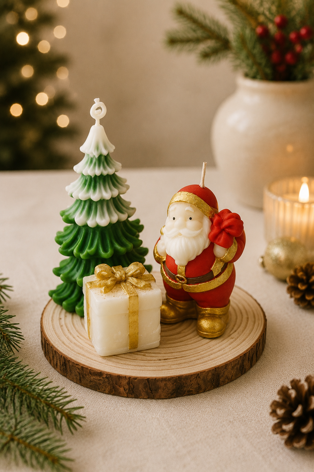 Noche Buena-Decorative Candle Set of 3 ( Christmas Villa)
