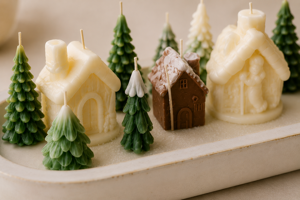 The Winter Serenity Village: A Minimalist Candle Centerpiece